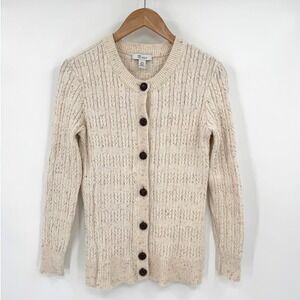 The Tog Shop Cable Knit Multi Color Fleck Button Sweater Cardigan Women's PSmall
